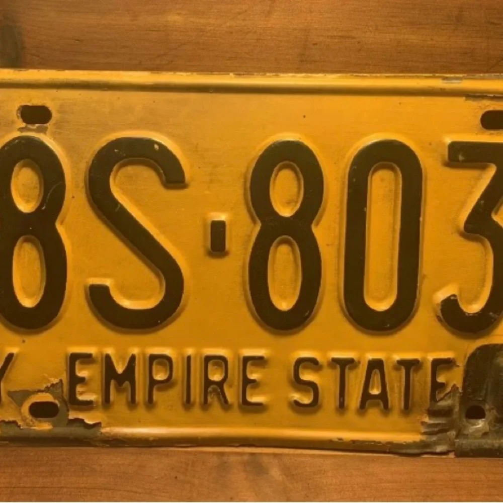 Vintage 1962 NY EMPIRE STATE License Plate 8S- 803 W/ 63 Tag